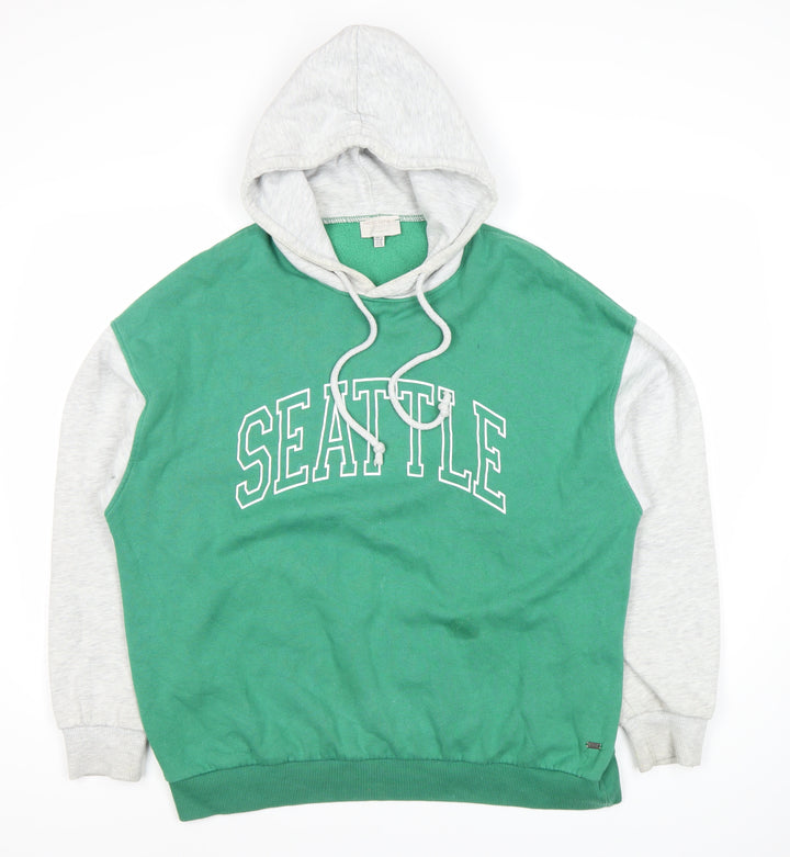 Pull&Bear Teen Green Hoodie, Medium, College Style