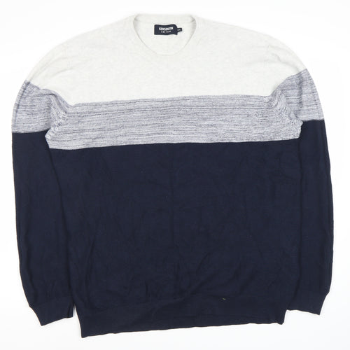 Kensington Eastside Men's Blue Grey Pullover Jumper 2XL