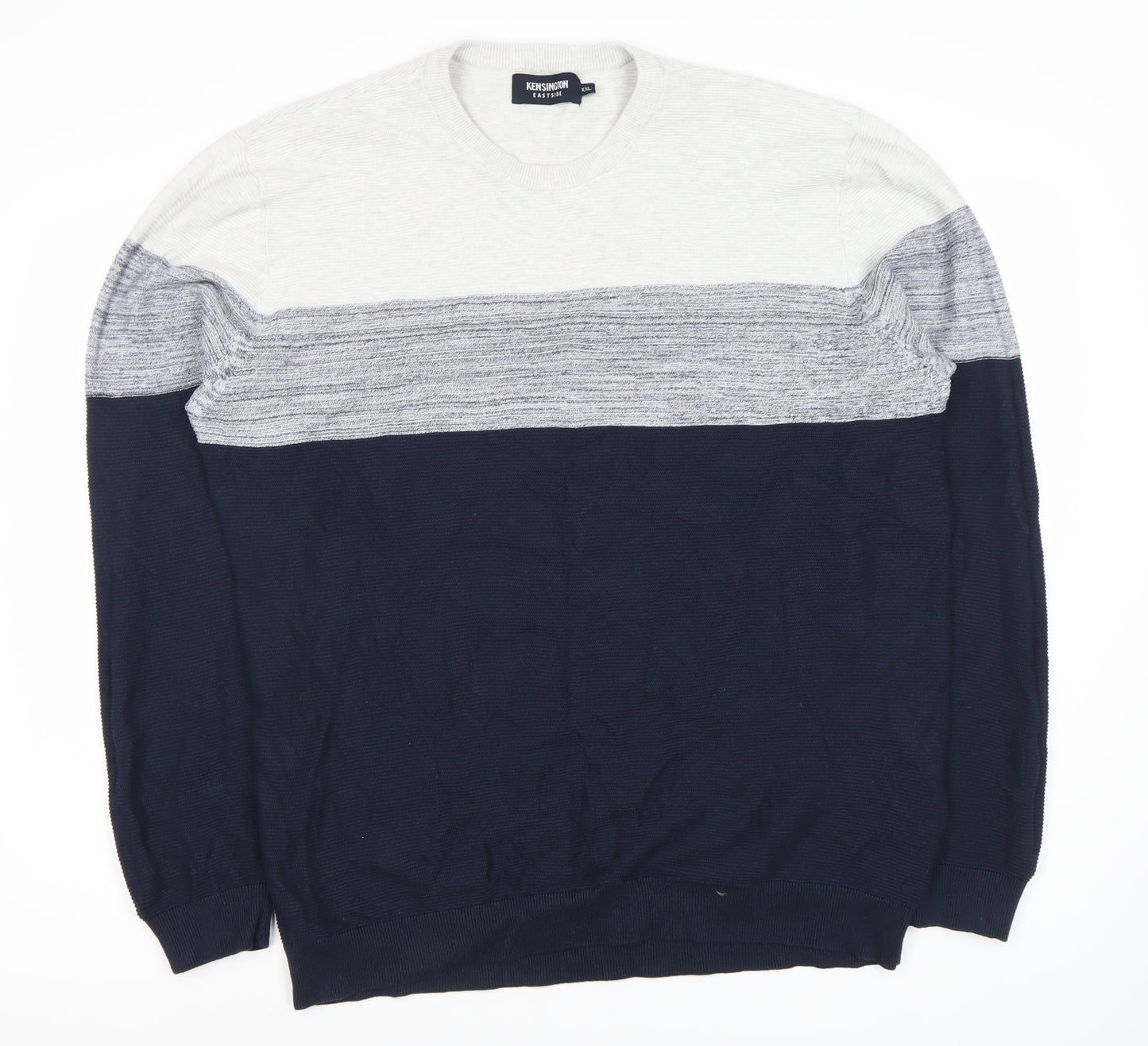 Kensington Eastside Men's Blue Grey Pullover Jumper 2XL