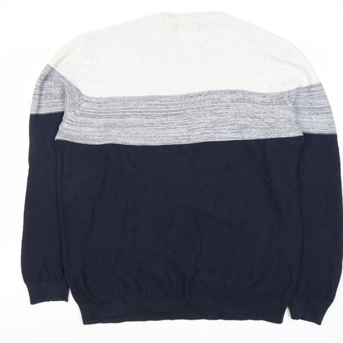 Kensington Eastside Men's Blue Grey Pullover Jumper 2XL