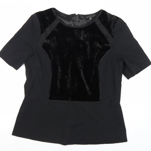 Marks and Spencer Black Women's Short Sleeve Top, Size 16