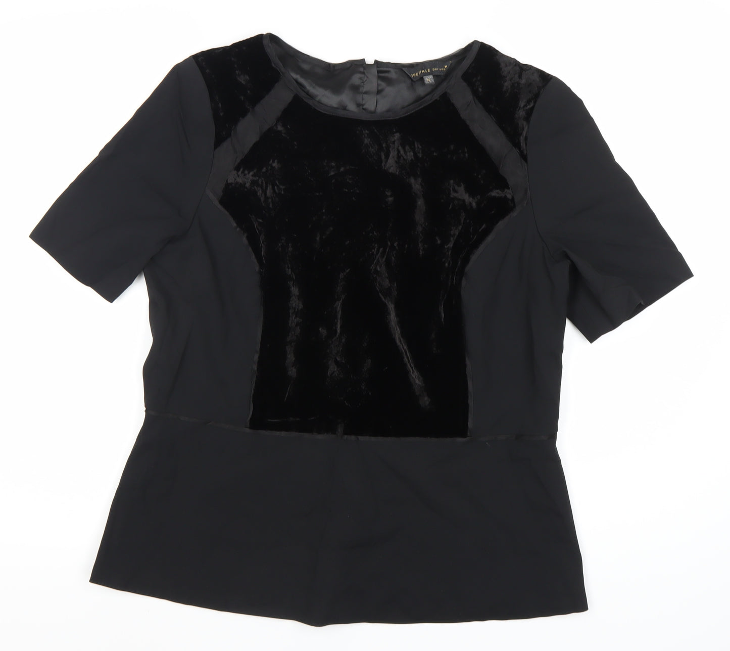 Marks and Spencer Black Women's Short Sleeve Top, Size 16