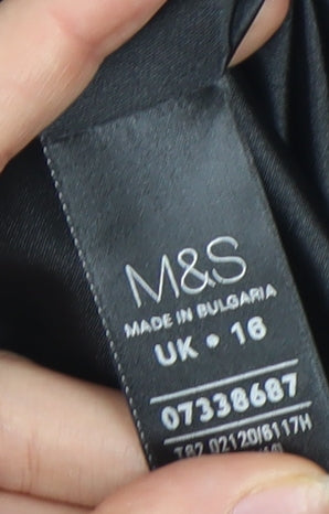 Marks and Spencer Black Women's Short Sleeve Top, Size 16