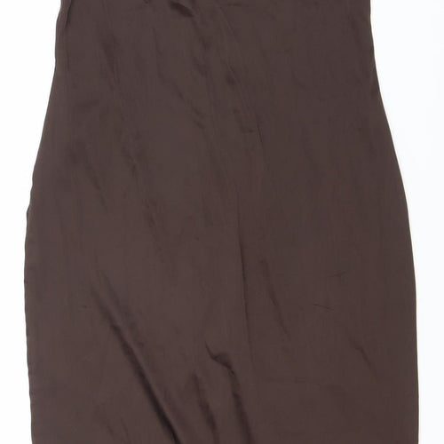 Parisian Women's Brown Slip Dress, Size 10-12, Jersey Fabric