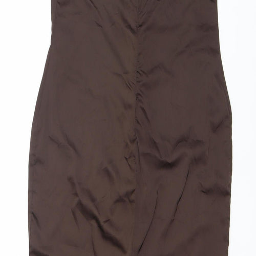 Parisian Women's Brown Slip Dress, Size 10-12, Jersey Fabric