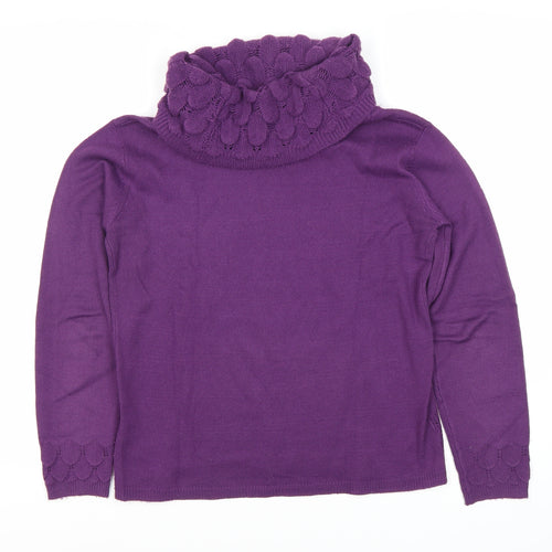 Sarah Hamilton Women's Purple Cowl Neck Jumper, S, Knit