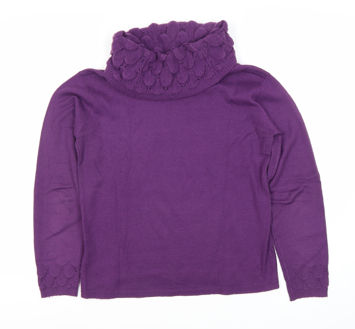 Sarah Hamilton Women's Purple Cowl Neck Jumper, S, Knit
