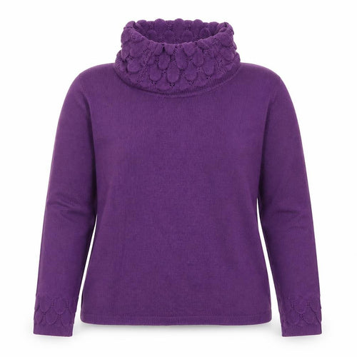 Sarah Hamilton Women's Purple Cowl Neck Jumper, S, Knit