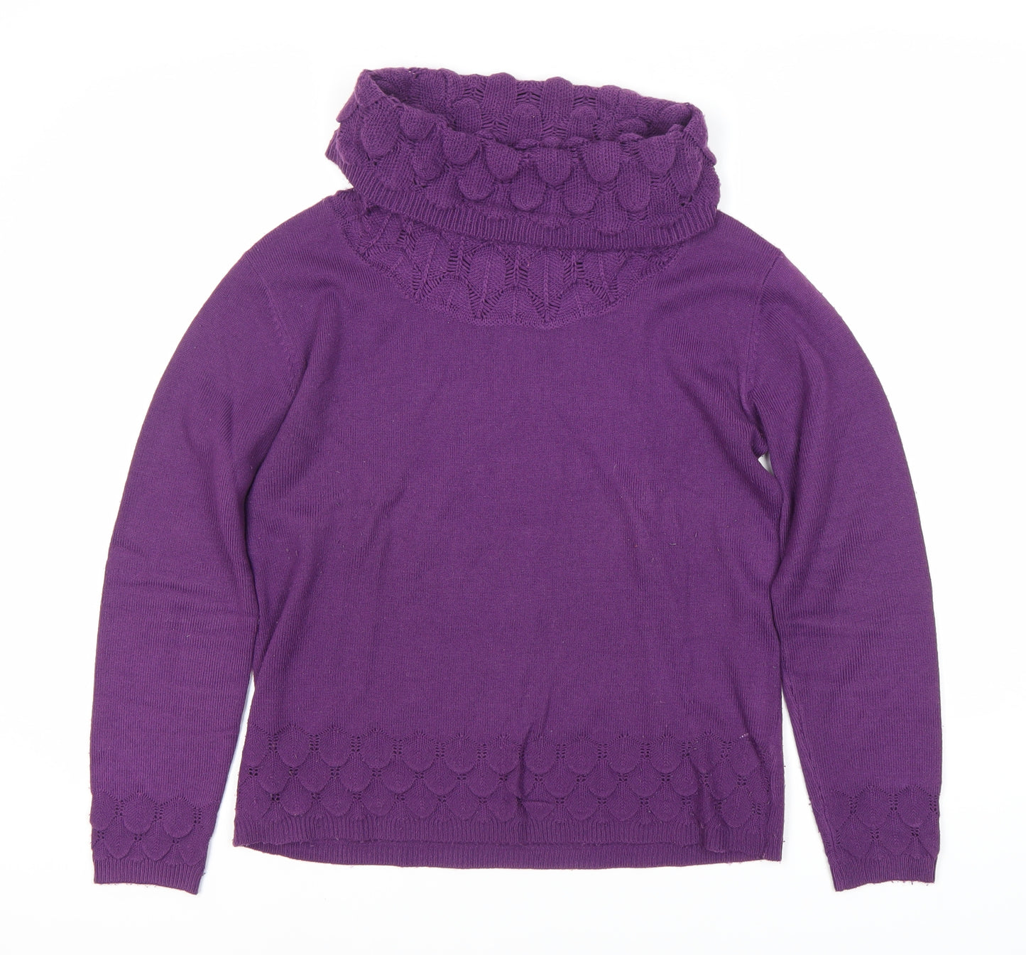 Sarah Hamilton Women's Purple Cowl Neck Jumper, S, Knit