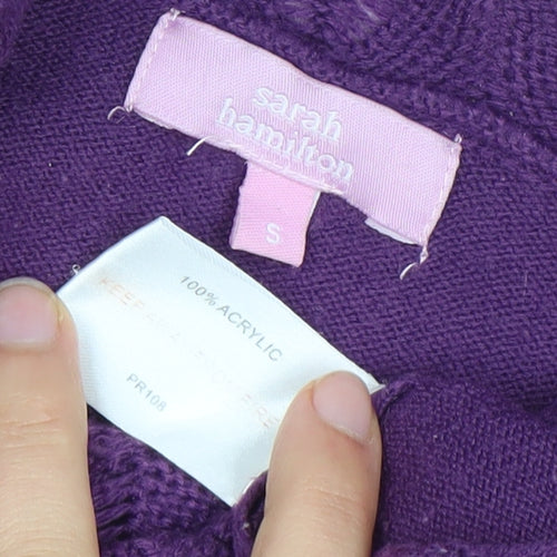 Sarah Hamilton Women's Purple Cowl Neck Jumper, S, Knit