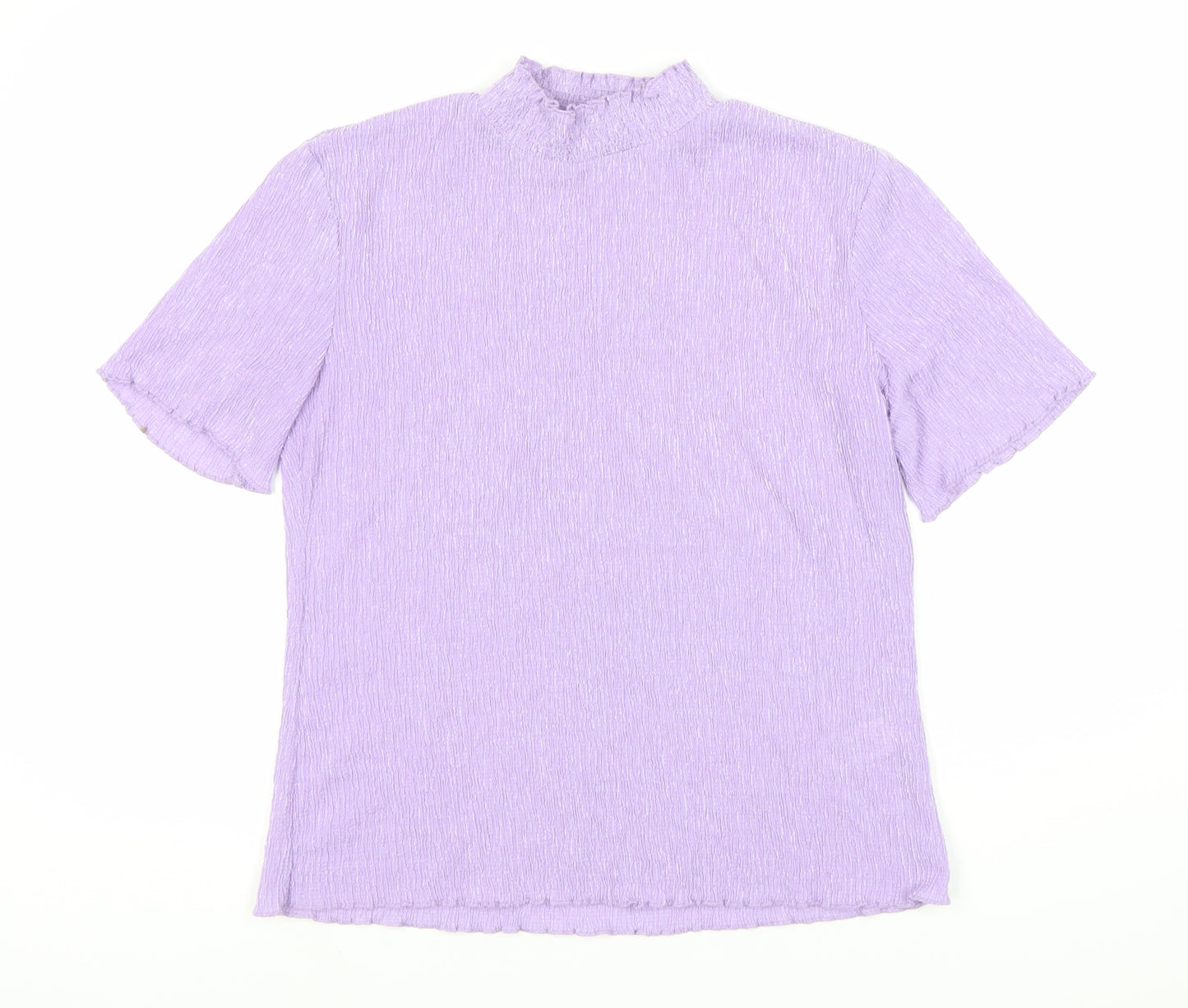 Marks and Spencer Purple Women's High Neck T-Shirt, Size 10