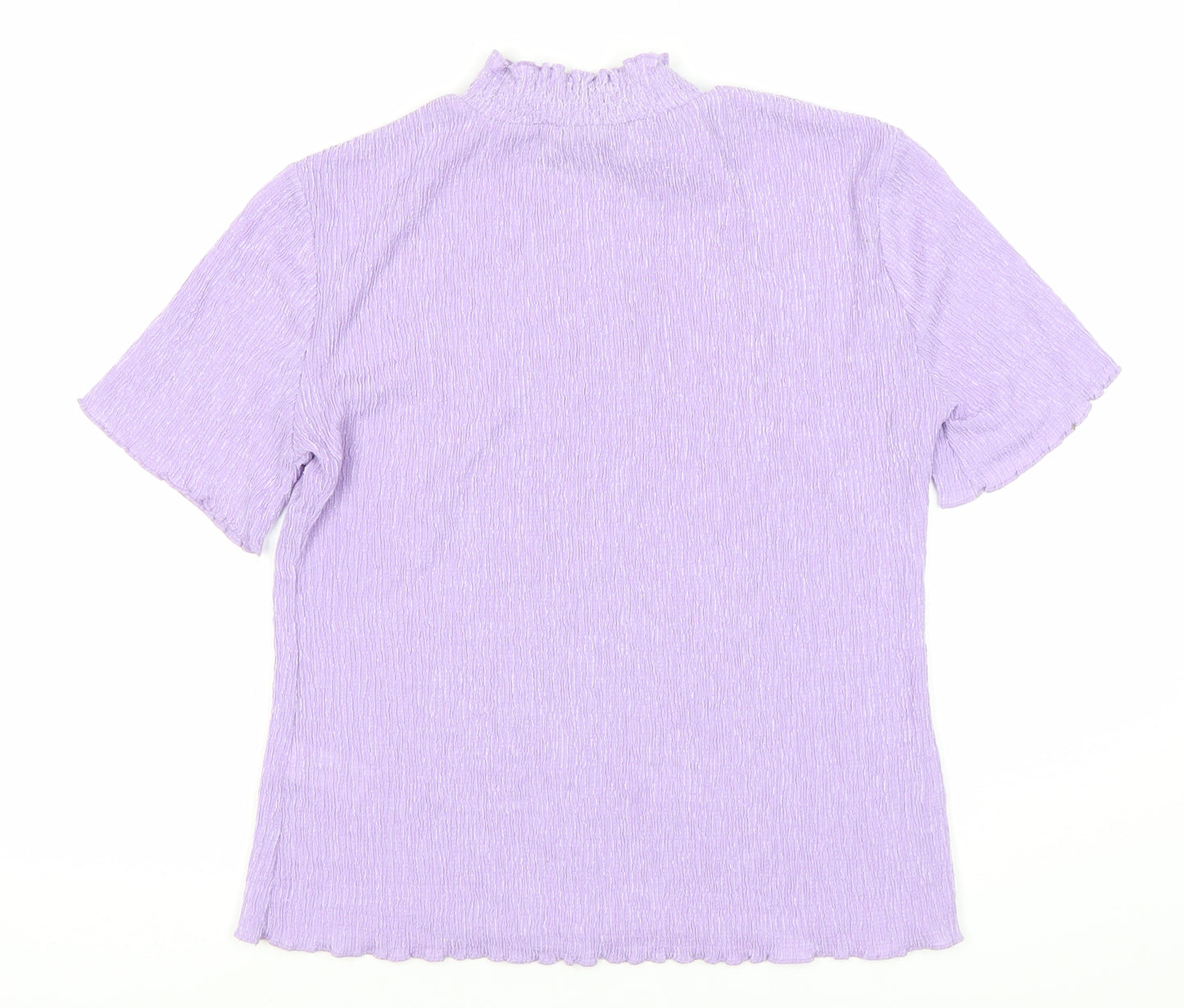 Marks and Spencer Purple Women's High Neck T-Shirt, Size 10