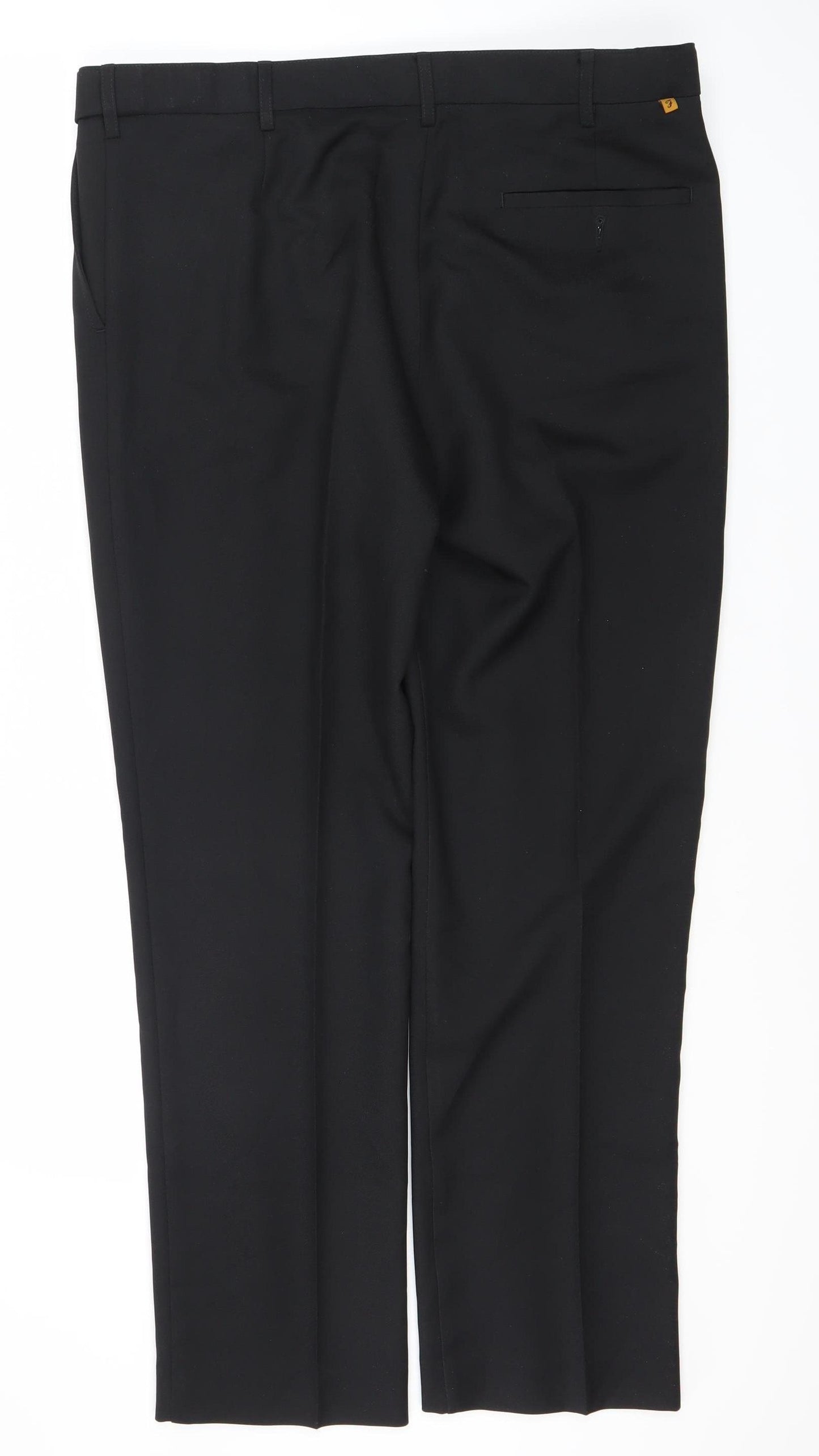 Farah Men's Black Classic Trousers, Size 38 - Workwear