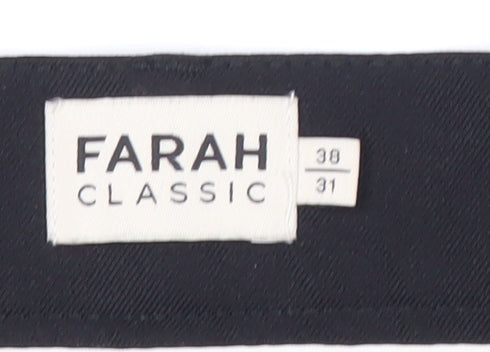 Farah Men's Black Classic Trousers, Size 38 - Workwear