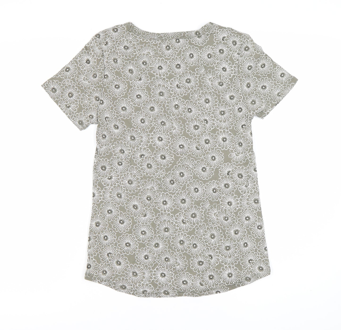 Marks and Spencer Floral T-Shirt, Women, Green, Size 12