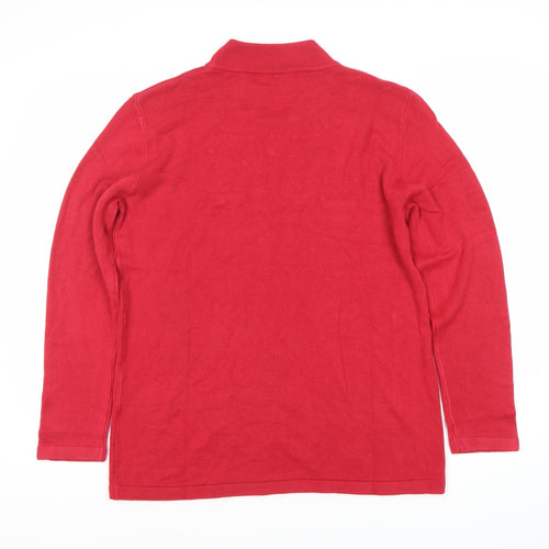 Damart Women's Red High Neck Studded Jumper, M, Pullover