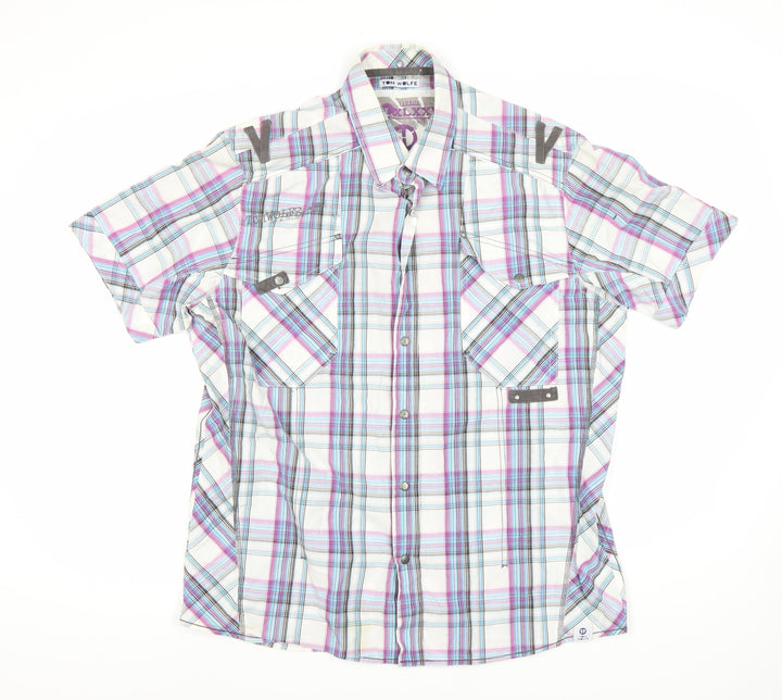 Tom Wolfe Men's Multicoloured Plaid Shirt, Size L