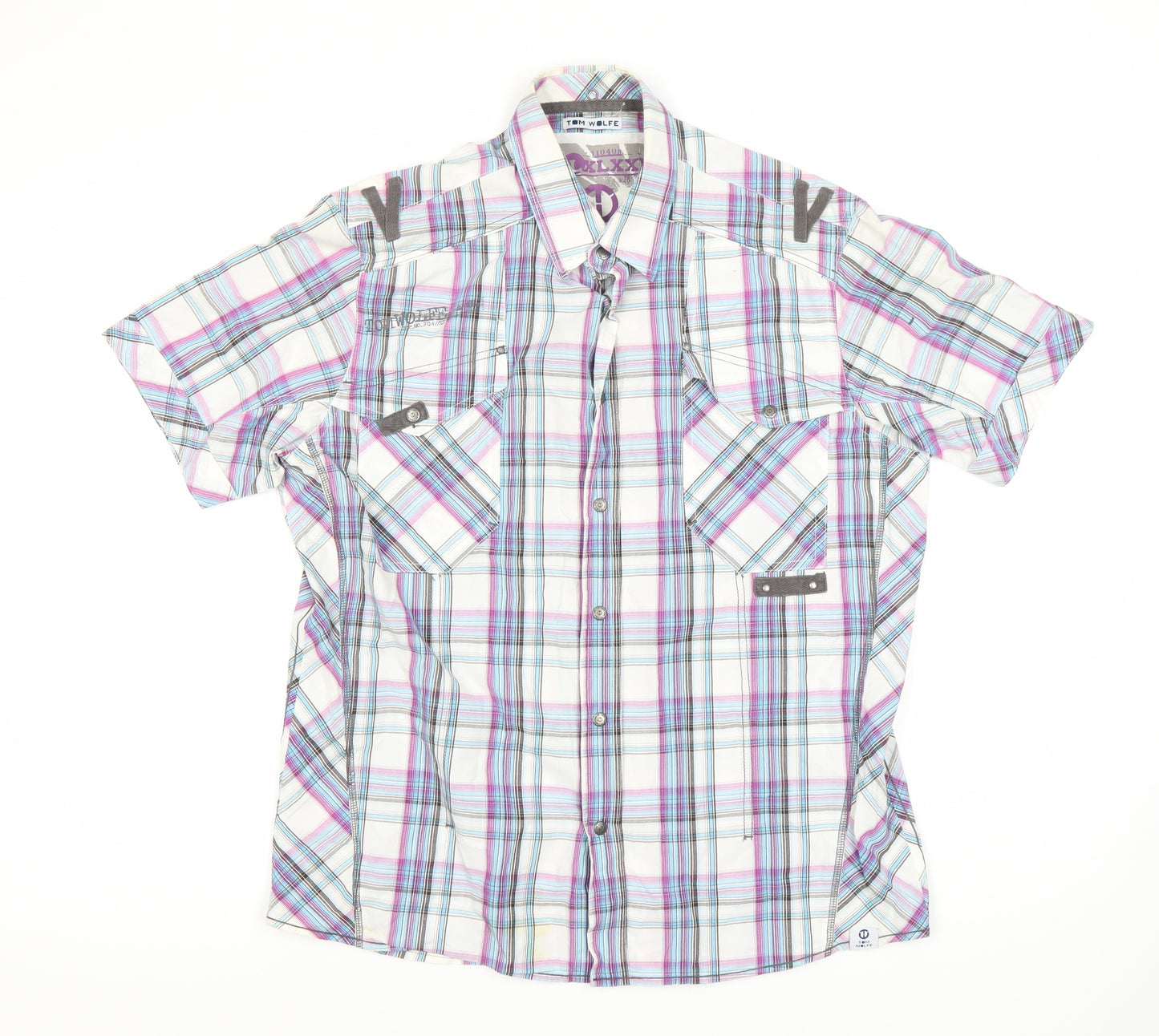Tom Wolfe Men's Multicoloured Plaid Shirt, Size L