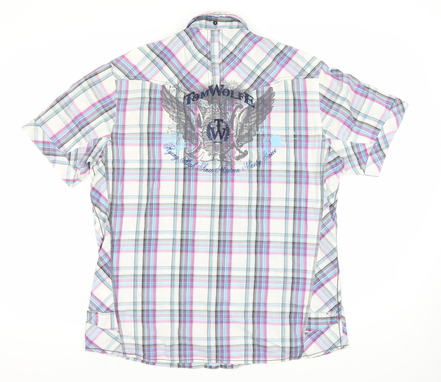Tom Wolfe Men's Multicoloured Plaid Shirt, Size L