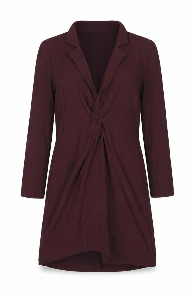 Zara Women Purple Collared Long Sleeve Dress, Size 8