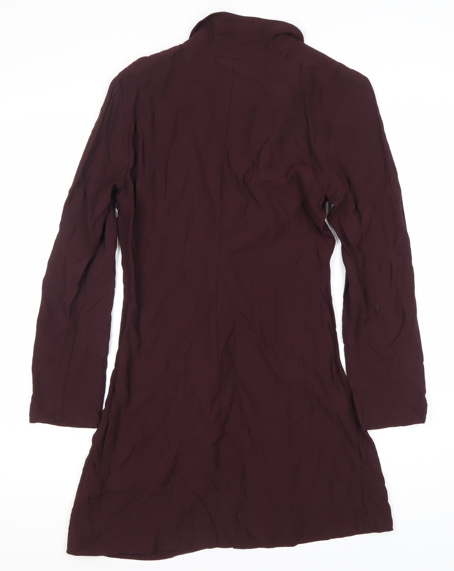 Zara Women Purple Collared Long Sleeve Dress, Size 8