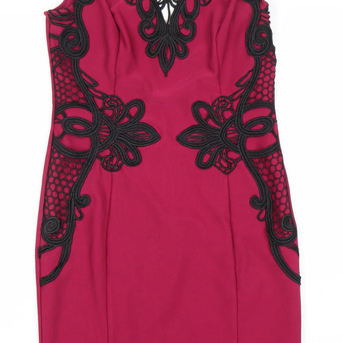 Lipsy London Women's Pink Bodycon Party Dress Size 12