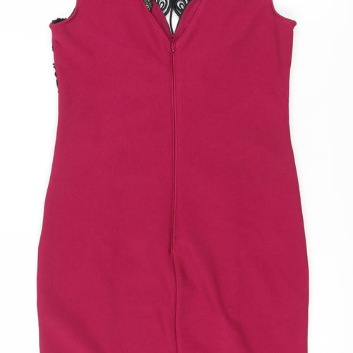 Lipsy London Women's Pink Bodycon Party Dress Size 12