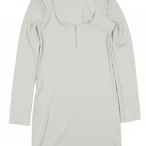 Zara Women Grey Sheath Dress, Long Sleeve Size 12