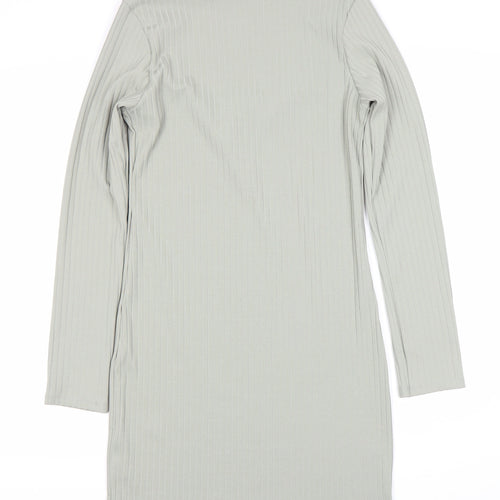 Zara Women Grey Sheath Dress, Long Sleeve Size 12