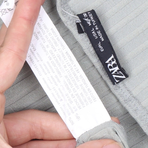 Zara Women Grey Sheath Dress, Long Sleeve Size 12