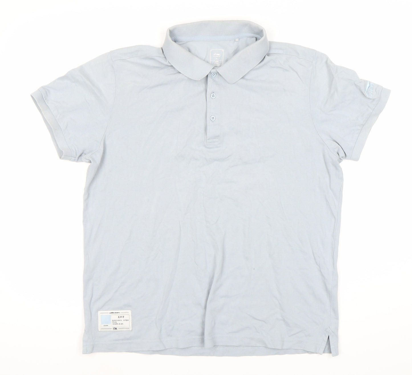 Li-Ning Men’s Grey Polo Shirt XL Button-Down