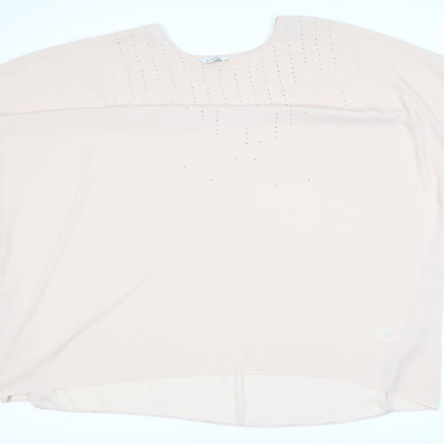 Evans Women's Beige Polyester Boat Neck Top
