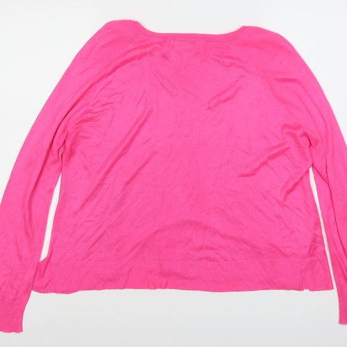 Zara Women Pink Round Neck Pullover Jumper Size L