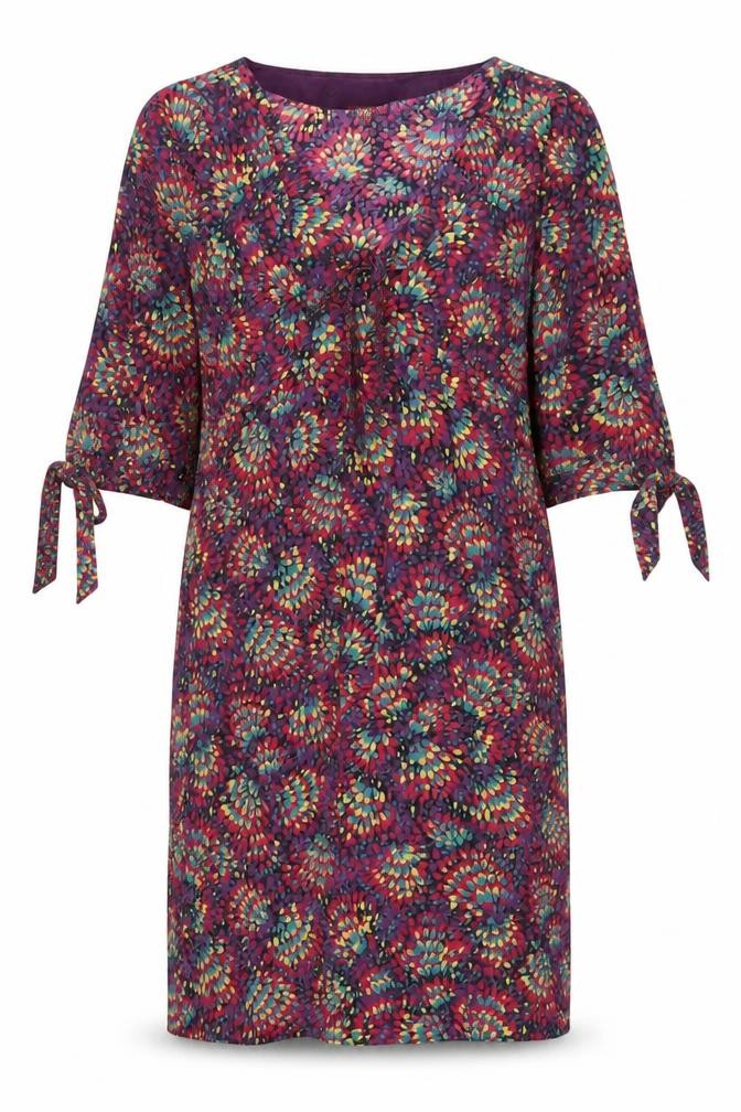 Front view of Monsoon Women's Multicoloured Wrap Dress, size 10
