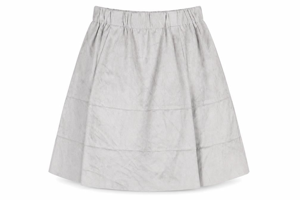 Front view of Noisy May Women's Grey Skirt, size 8, Elastic Waist