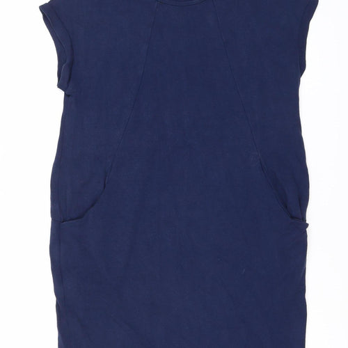 Roman Women's Blue Short Sleeve Dress Size 14