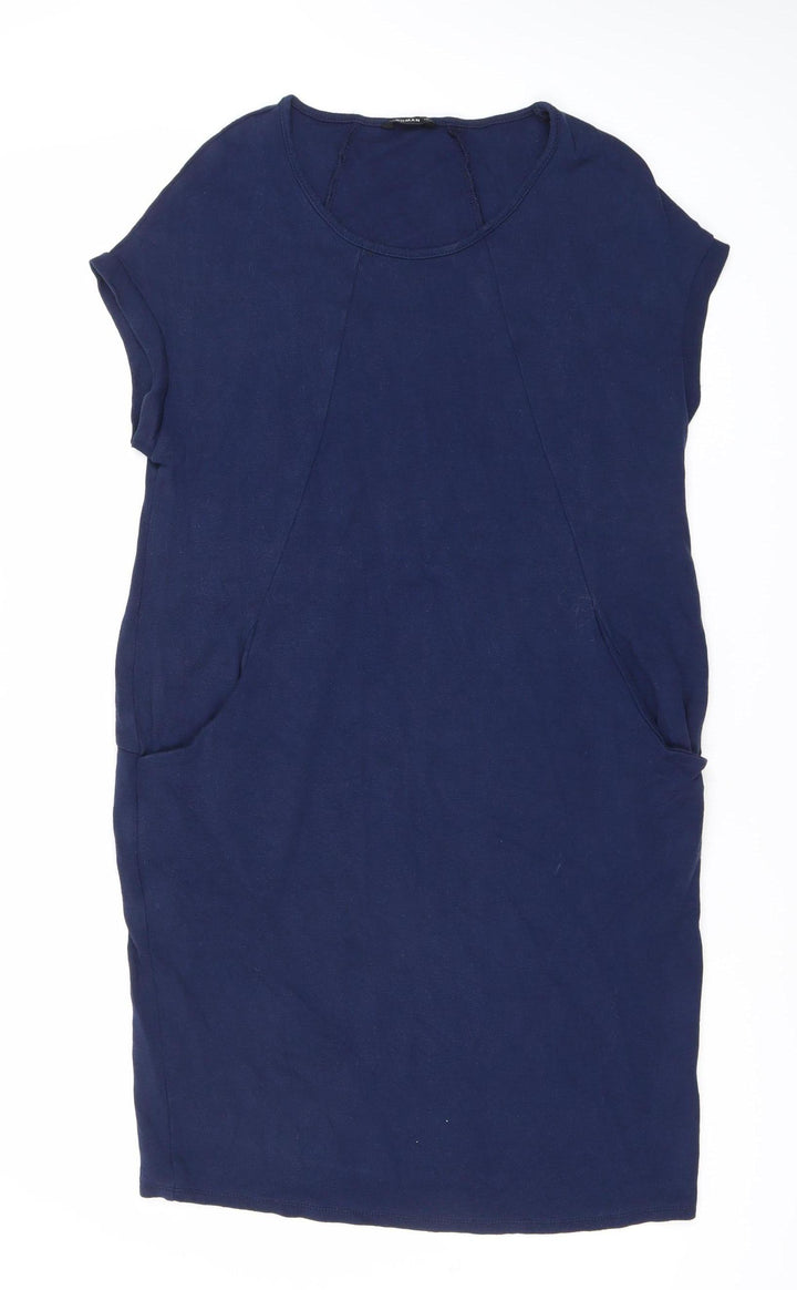 Roman Women's Blue Short Sleeve Dress Size 14