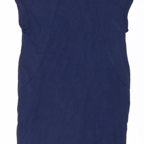 Roman Women's Blue Short Sleeve Dress Size 14
