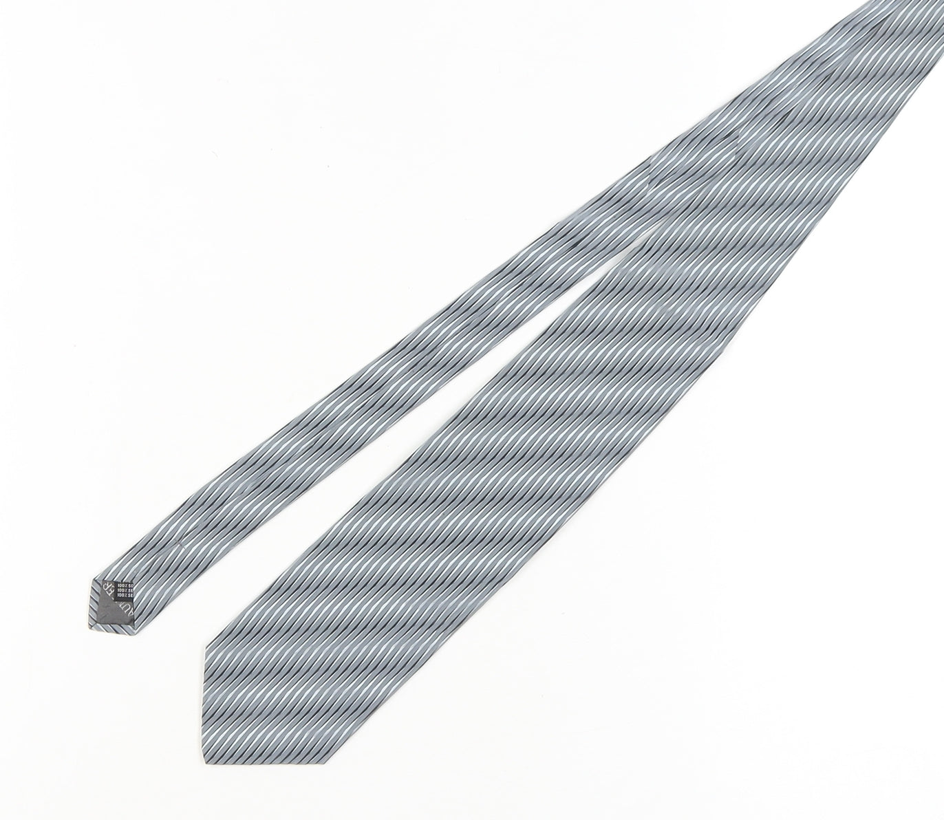 Baumler Men's Grey Striped Silk Tie