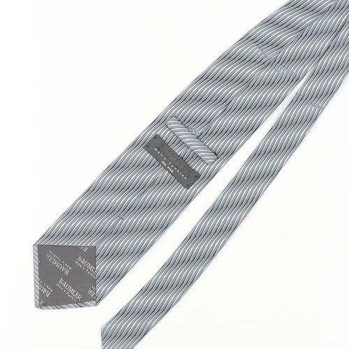 Baumler Men's Grey Striped Silk Tie