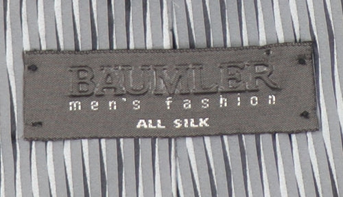Baumler Men's Grey Striped Silk Tie