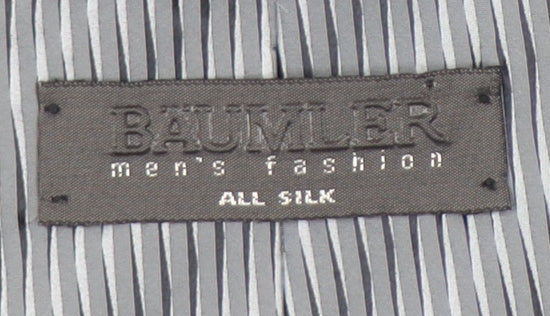 Baumler Men's Grey Striped Silk Tie