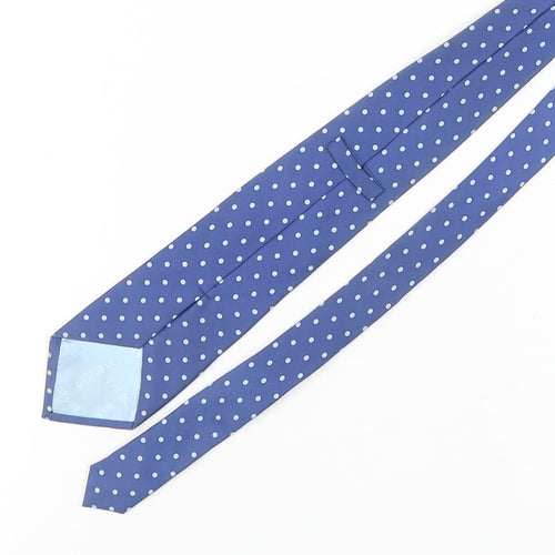 T.M.Lewin Men's Blue Silk Polka Dot Tie