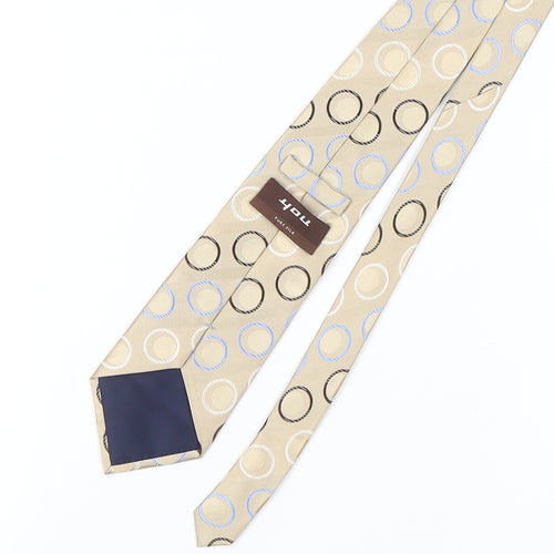 You Men's Beige Geometric Silk Tie - One Size