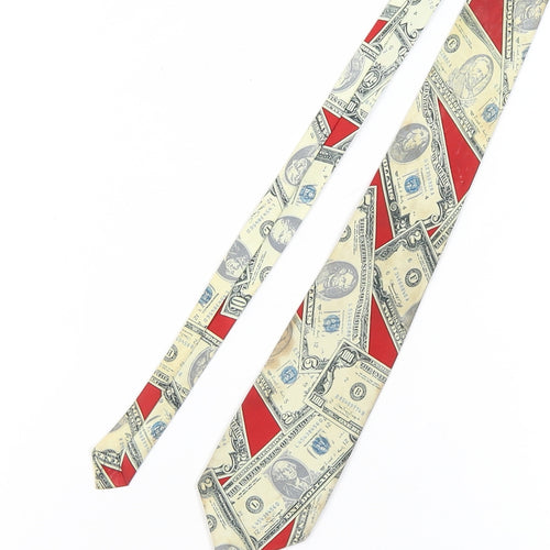 Rene Chagal Handmade Men's Money Print Silk Tie