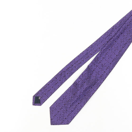 Moss Men's Purple Silk Geometric Tie
