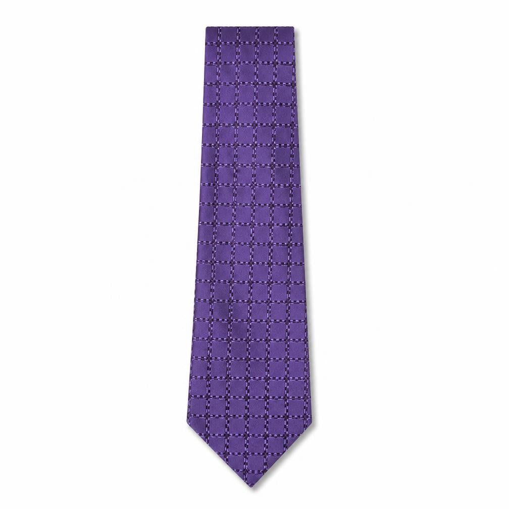 Front view of Moss Men's Purple Silk Geometric Tie