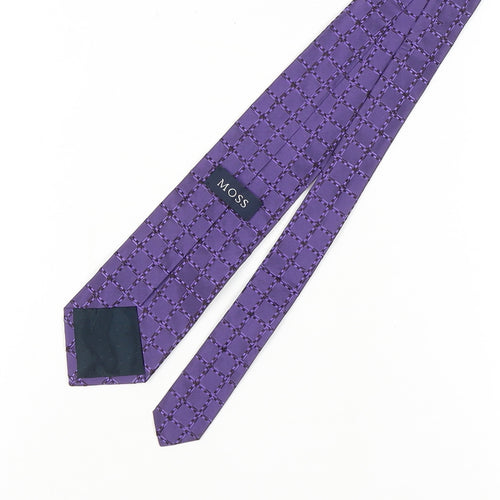 Moss Men's Purple Silk Geometric Tie