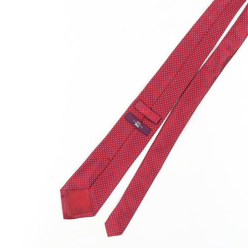 Moss Esq. Men's Red Silk Slim Tie Geometric Pattern
