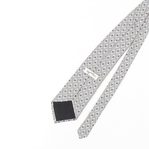 Angelo Litrico Men's Grey Geometric Silk Tie